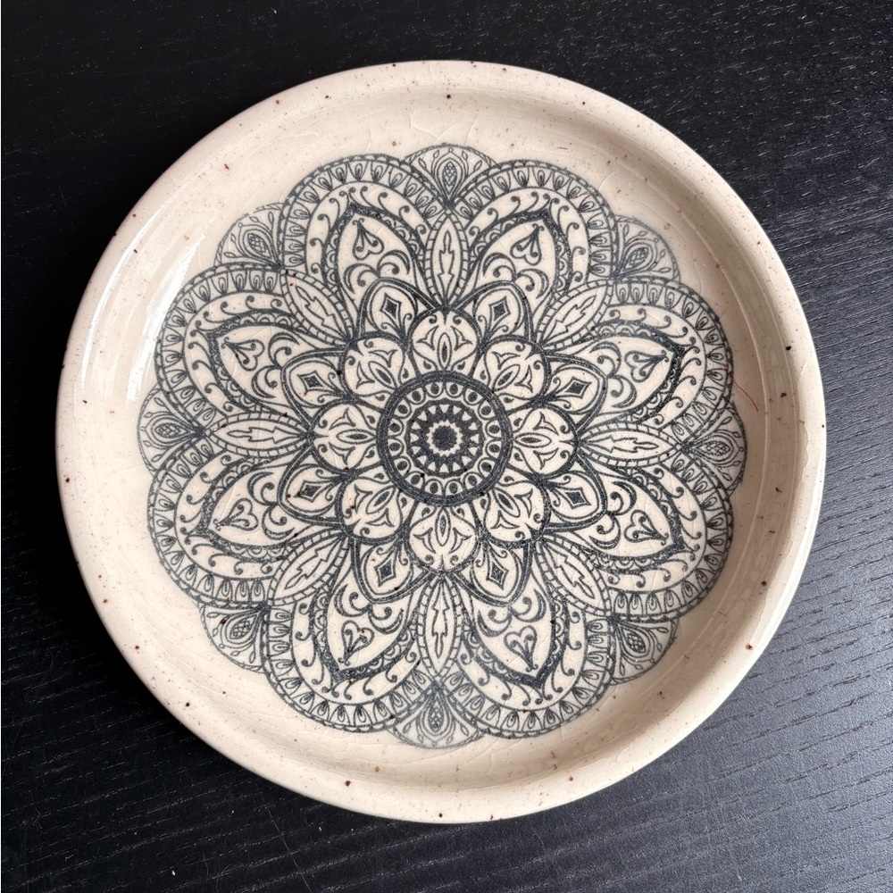 Handmade Ceramic Mandala Plate/Trinket Dish/Tray